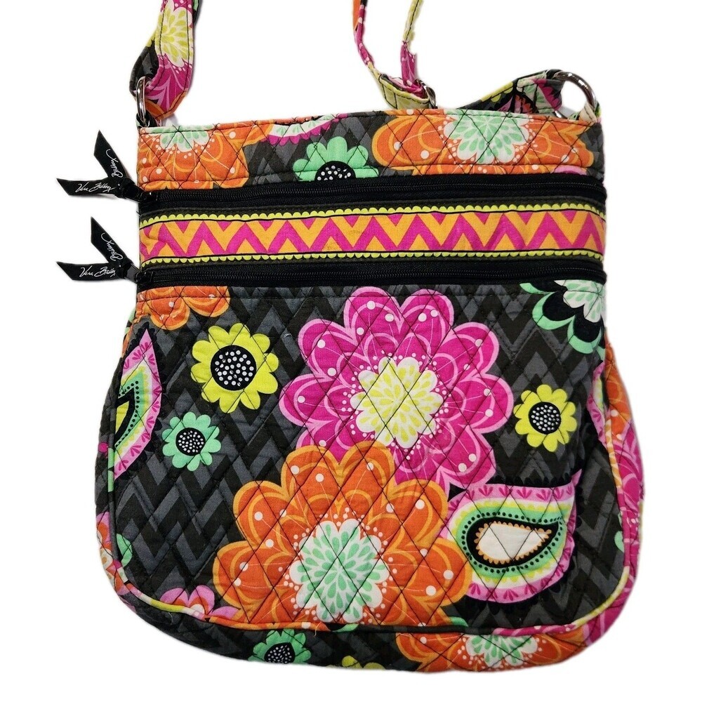Vera Bradley Crossbody Bag Purse Ziggy Zinnia Floral Quilted Travel Handbang - Picture 14 of 14